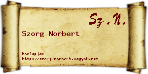 Szorg Norbert névjegykártya
