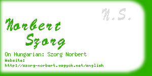 norbert szorg business card